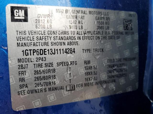 1GTP6DE13J1114284 GMC CANYON SLT