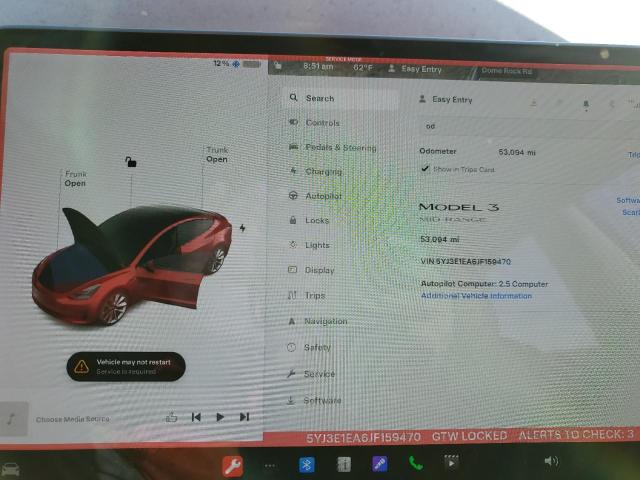 5YJ3E1EA6JF159470 Tesla MODEL 3