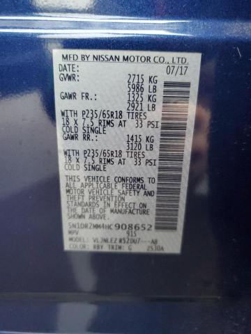 5N1DR2MM4HC908652 Nissan Pathfinder S