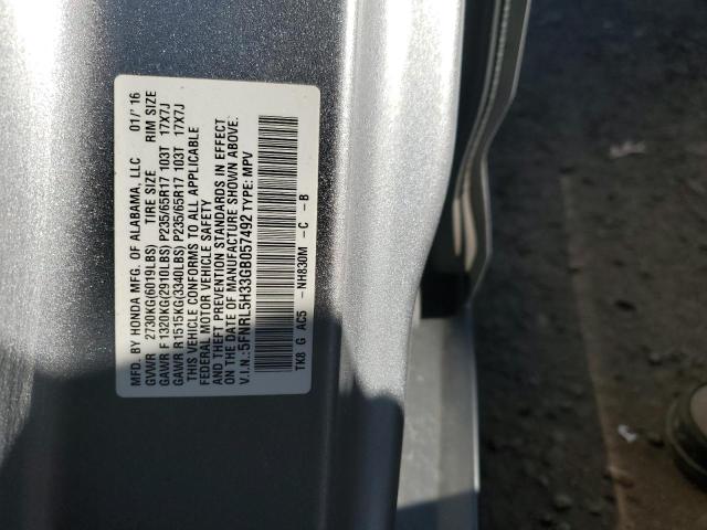 5FNRL5H33GB057492 Honda ODYSSEY SE