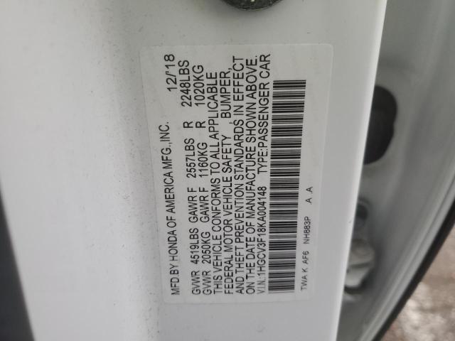 1HGCV3F18KA004148 Honda ACCORD HYBRID