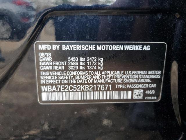 WBA7E2C52KB217671 BMW 740 I