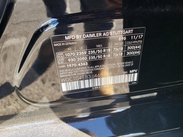 WDCTG4EB3JJ465288 Mercedes-Benz GLA 250