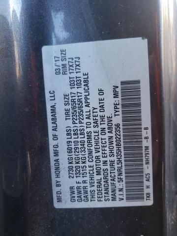 5FNRL5H35HB022356 Honda ODYSSEY SE