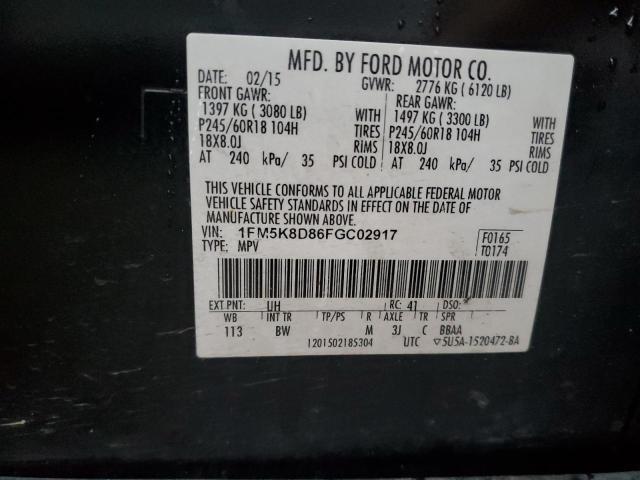 1FM5K8D86FGC02917 Ford EXPLORER XLT