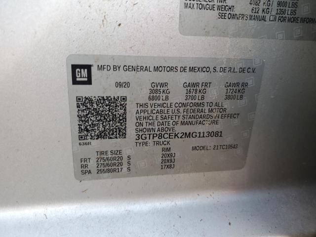 3GTP8CEK2MG113081 GMC Sierra C1500 Elevation