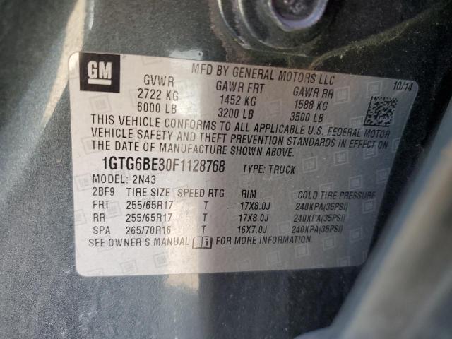 1GTG6BE30F1128768 GMC CANYON SLE