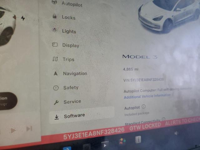 5YJ3E1EA8NF328426 Tesla MODEL 3