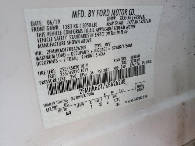 2FMHK6DT7KBA26208 Ford Flex Limited