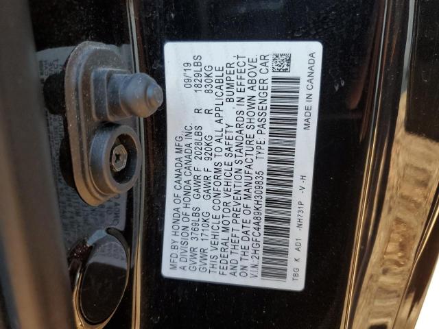 2HGFC4A89KH309835 Honda Civic Sport