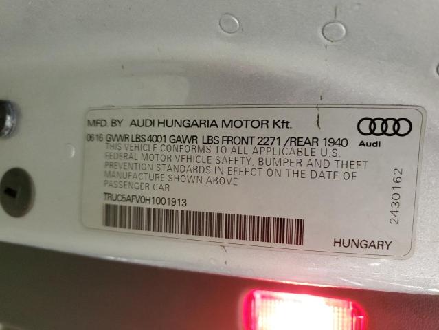 TRUC5AFV0H1001913 Audi TT