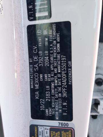 3KPF24AD0PE550197 KIA FORTE LX