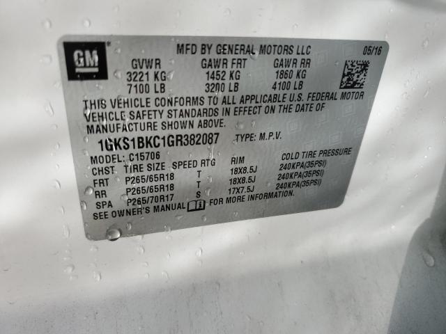 1GKS1BKC1GR382087 GMC YUKON SLT