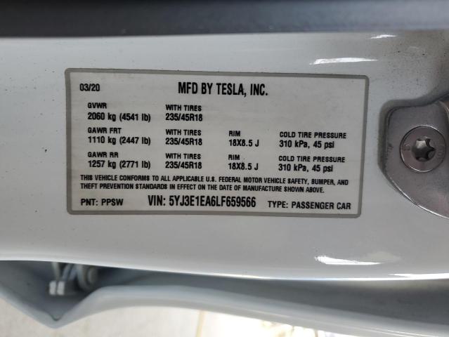 5YJ3E1EA6LF659566 Tesla MODEL 3
