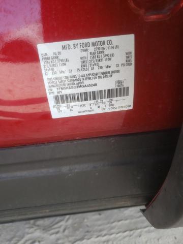 1FM5K8GC2MGA45240 Ford Explorer St