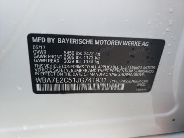 WBA7E2C51JG741931 BMW 740 I