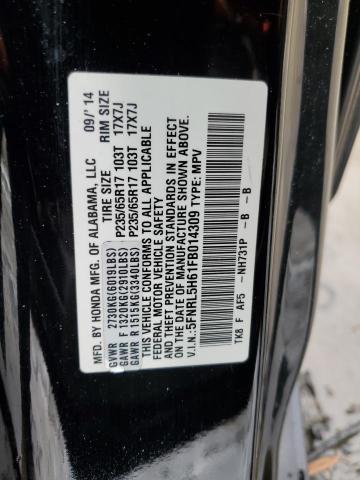 5FNRL5H61FB014309 Honda ODYSSEY EXL