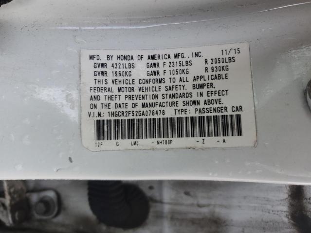 1HGCR2F52GA078478 Honda Accord Sport