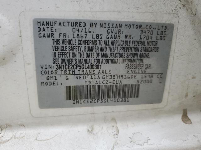 3N1CE2CP5GL400381 Nissan Versa Note S