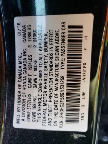 2HGFC2F58GH531258 Honda Civic Lx