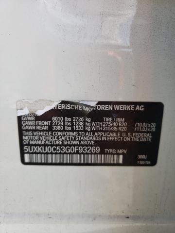 5UXKU0C53G0F93269 BMW X6 Sdrive35i