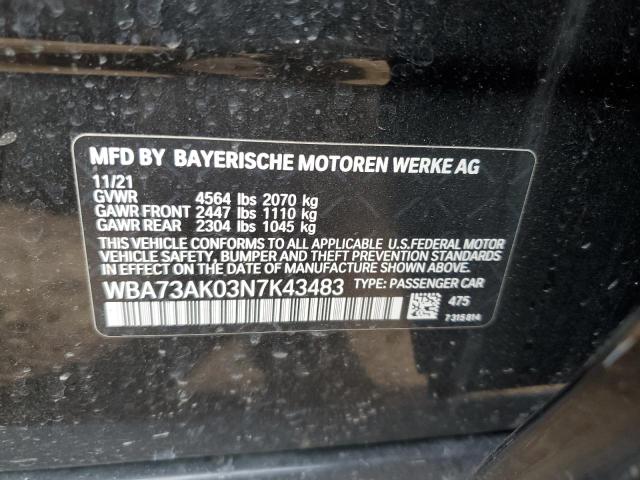 WBA73AK03N7K43483 BMW 228XI