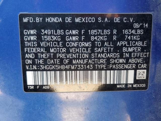 3HGGK5H84FM733143 Honda FIT EX