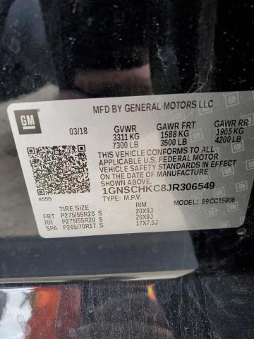 1GNSCHKC8JR306549 Chevrolet Suburban C1500 Lt
