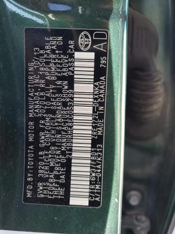 2T1BURHE8EC053799 Toyota COROLLA L