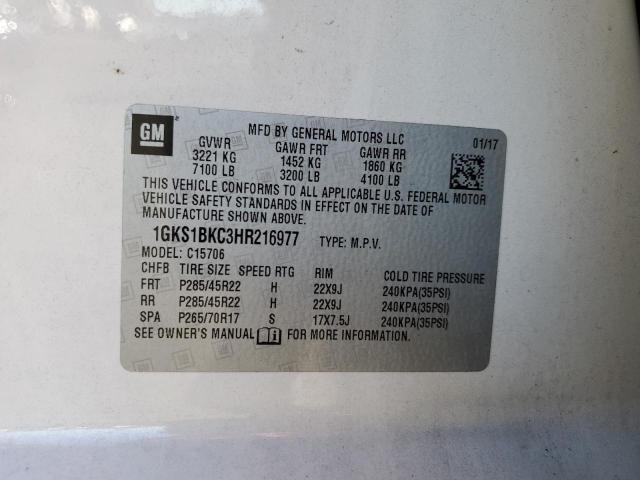 1GKS1BKC3HR216977 GMC YUKON SLT