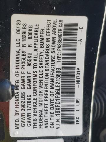 19XFC1F96LE213608 Honda Civic Touring
