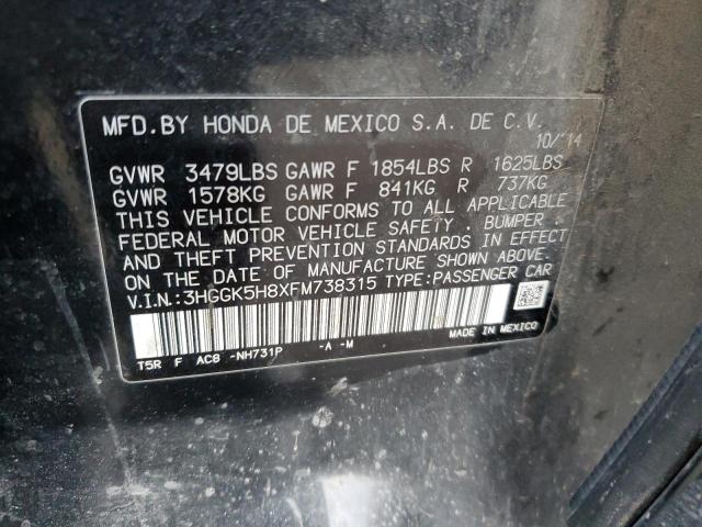 3HGGK5H8XFM738315 Honda FIT EX