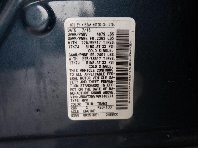 JN8AT2MV7GW146274 Nissan ROGUE S