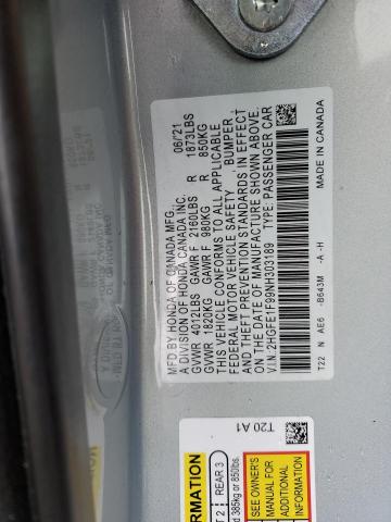 2HGFE1F99NH303189 Honda Civic Touring