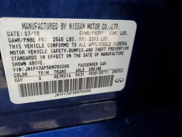 JN1FV7AP5KM760066 Infiniti Q50 Red Sport 400