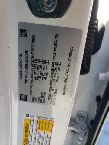 1GKS1BKD9NR191006 GMC YUKON SLT