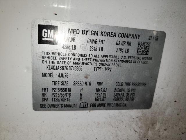 KL4CJASB7GB743956 Buick Encore