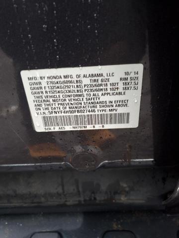 5FNYF4H90FB027446 Honda Pilot Touring