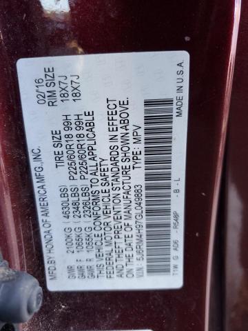 5J6RM4H97GL049883 Honda Cr-v Touring
