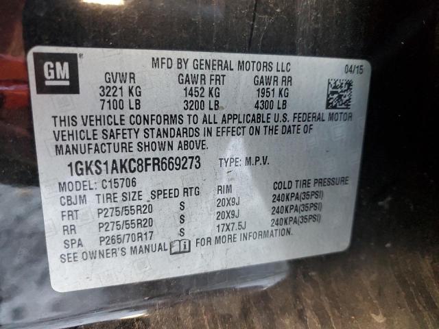 1GKS1AKC8FR669273 GMC YUKON SLE