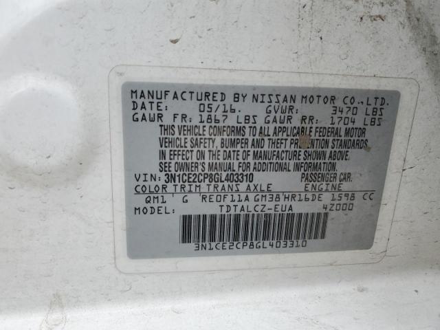 3N1CE2CP8GL403310 Nissan Versa Note S