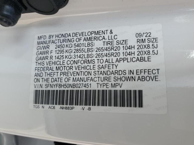 5FNYF8H50NB027451 Honda Passport Exl