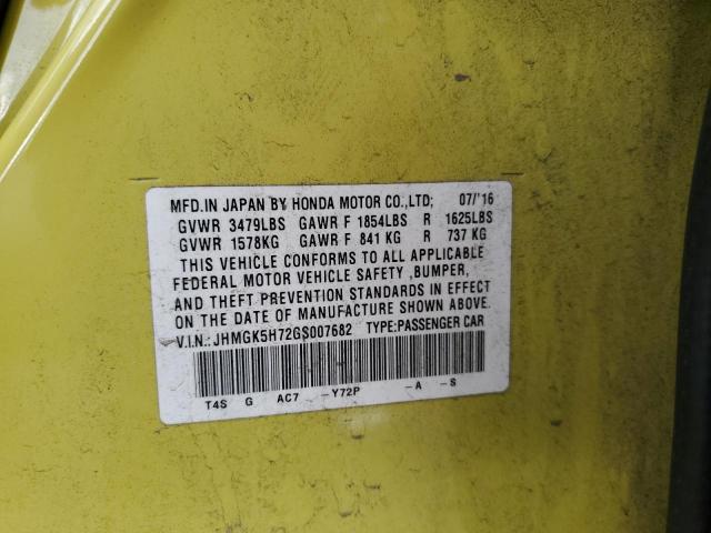 JHMGK5H72GS007682 Honda FIT EX