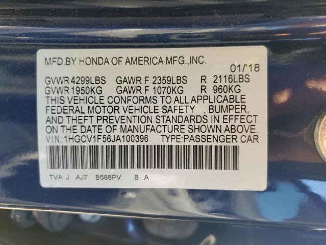 1HGCV1F56JA100396 Honda ACCORD EXL