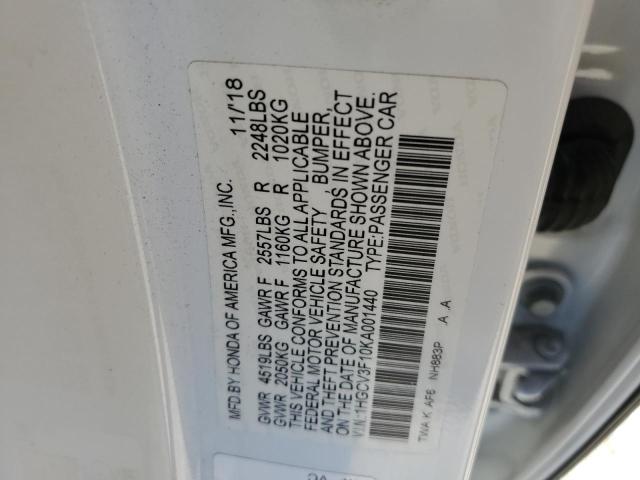 1HGCV3F10KA001440 Honda ACCORD HYBRID