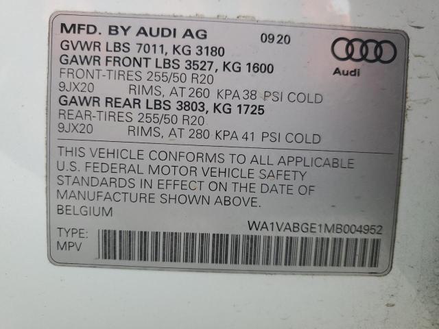 WA1VABGE1MB004952 Audi E-tron Prestige