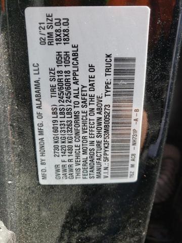 5FPYK3F53MB005273 Honda Ridgeline Rtl