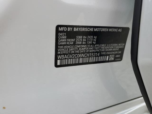WBAGV2C06NCH15314 BMW 840i