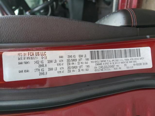 1C4RDJDG5JC434567 Dodge DURANGO GT