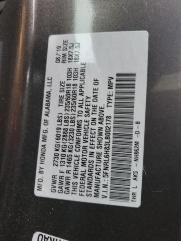 5FNRL6H83LB002178 Honda Odyssey Touring